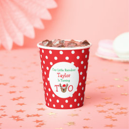 Reindeer 2. Geburtstag Pappbecher