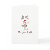 Reindeer (5" x 7"), env blanc standard. Carte Inc.