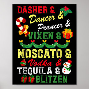 Reindeer Alcohol Names Weihnachtsgebäck Party Poster