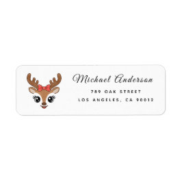  Reindeer Baby Shower Return Address Label