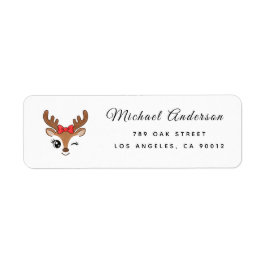  Reindeer Baby Shower Return Address Label