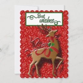Reindeer Best wünscht Weihnachts-Falt-Karte Ankündigung