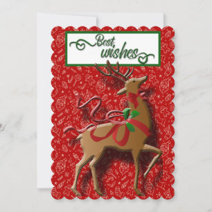 Reindeer Best wünscht Weihnachts-Falt-Karte Ankündigung