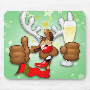 Reindeer Betrunken Funny Christmas Character Mousepad