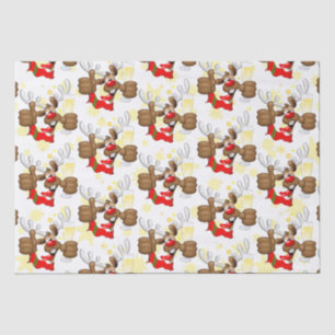Reindeer Betrunken Funny Christmas Character Seidenpapier