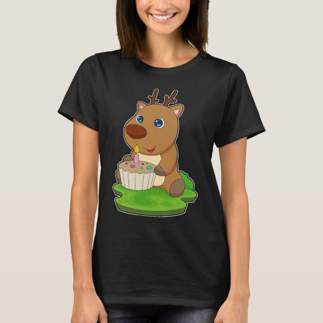 Reindeer Birthday Cake T-Shirt (Vorderseite)