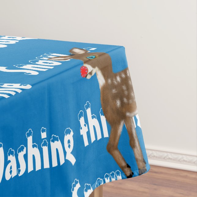 Reindeer Blue White Tischdecke (Beispiel)