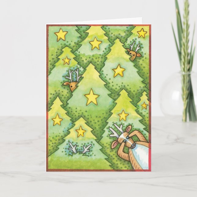 Reindeer Cacher et chercher la carte de Noël (Devant)