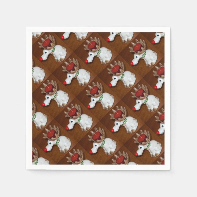 Reindeer-Candle Serviette (Vorderseite)