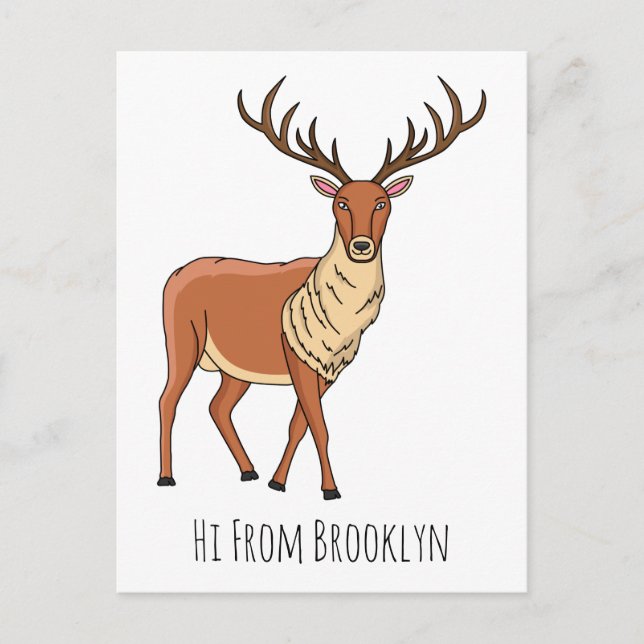Reindeer cartoon illustration postkarte (Vorderseite)