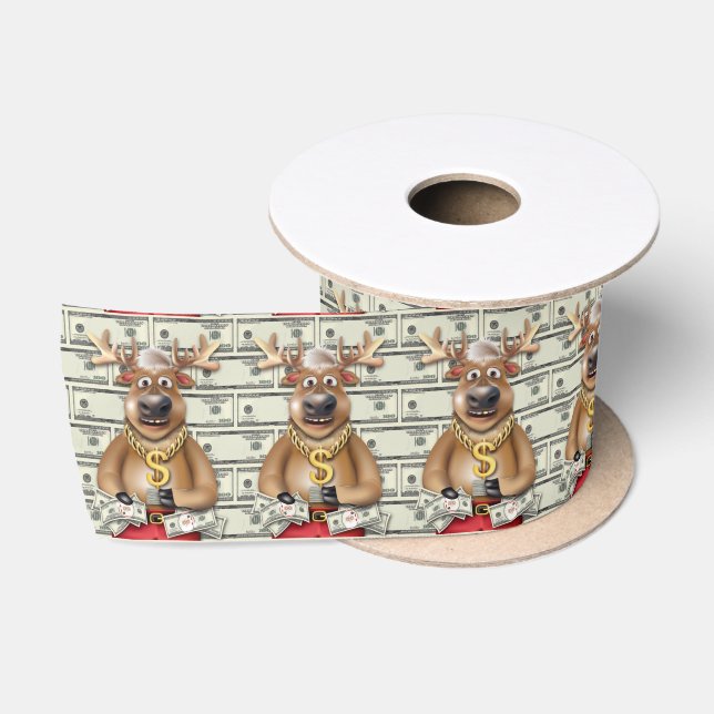Reindeer Cash Money Satinband (Spule)