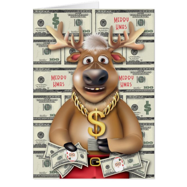 Reindeer Cash Père Noël Bucks argent drôle vacance (Devant)