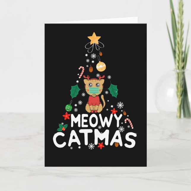 Reindeer Cat Meowy Catmas Weihnachten (Vorderseite)