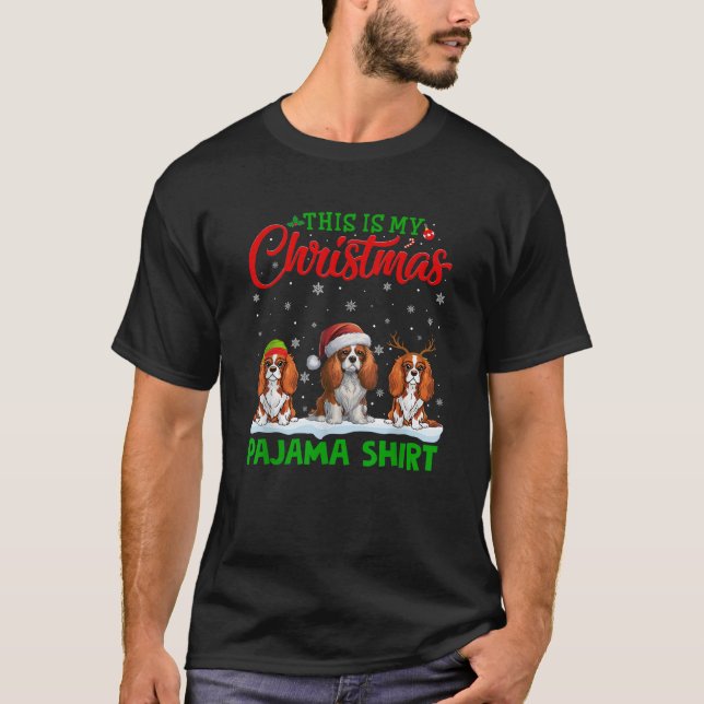 Reindeer Cavalier King Charles Spaniel Dog Christm T-Shirt (Vorderseite)