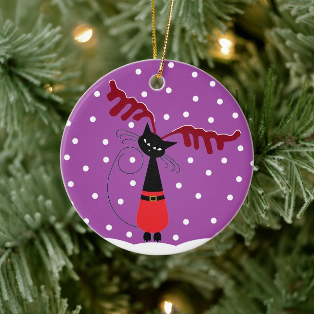 Reindeer Chat Noël Ornement de Noël (Arbre)