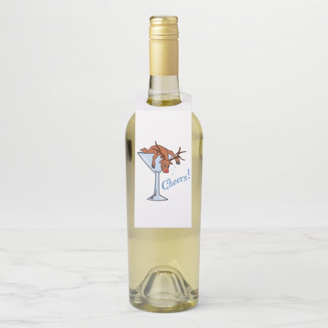 Reindeer Cheers Flaschenanhänger (Auf Flasche)