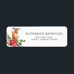 Reindeer | Christmas Baby Return Address Label<br><div class="desc">Wenn Ihre Gäste ihre spezielle Einladung erhalten, die sich in den Umschlag versteckt und mit einem Babyduschaufkleber versehen, werden sie wissen, dass Ihre Babydusche die richtige ist. Diese fröhlichen Adress-Aufkleber zeichnen sich durch ein elegantes Waldland-Rentierdesign aus. Fügen Sie diesem Design Ihre benutzerdefinierte Formulierung hinzu, indem Sie die "Diese Vorlage bearbeiten"-Felder...</div>