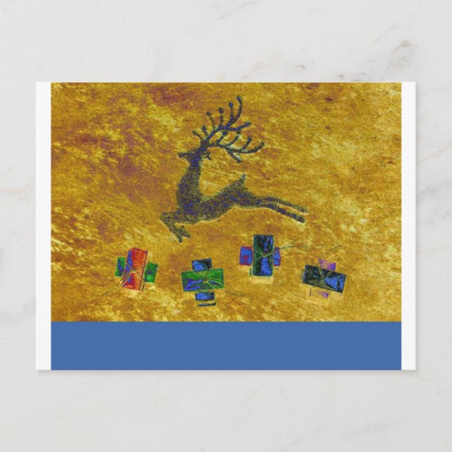 Reindeer Christmas Card Feiertagspostkarte (Vorderseite)