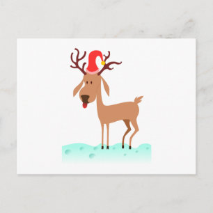 Reindeer Christmas cartoon Feiertagspostkarte