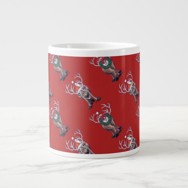 Reindeer Christmas Jumbo-Tasse (Vorderseite)