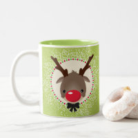 REINDEER CHRISTMAS niedliche rote Nase rudolph grü