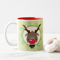 REINDEER CHRISTMAS niedliche rote Nase rudolph grü