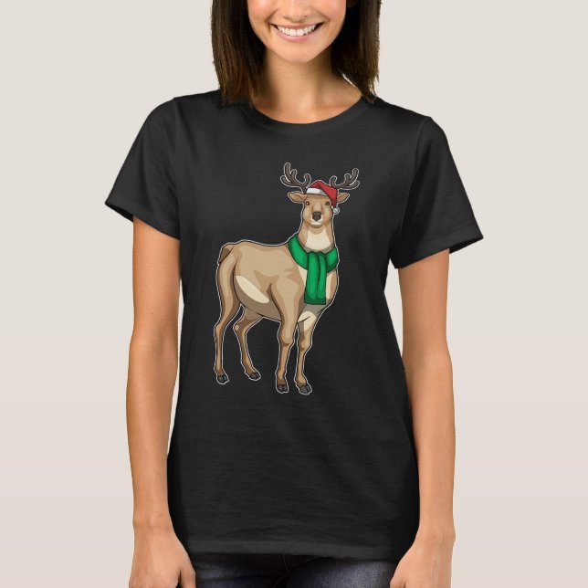 Reindeer Christmas Scarf T-Shirt (Vorderseite)