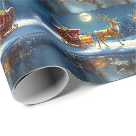 Reindeer Christmas Sleigh Holiday Geschenkpapier