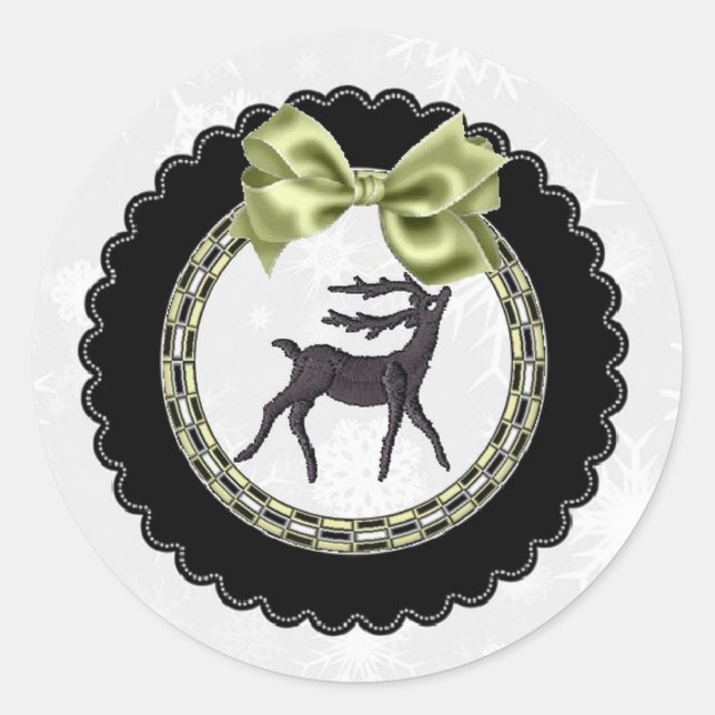 Reindeer Christmas Sticker (Vorderseite)