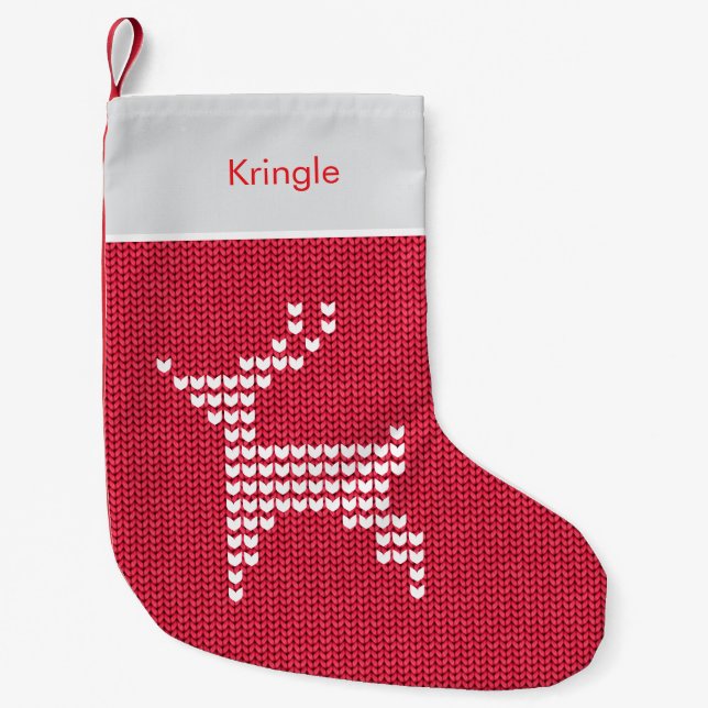 Reindeer Christmas Sweater Kleiner Weihnachtsstrumpf (Vorderseite)