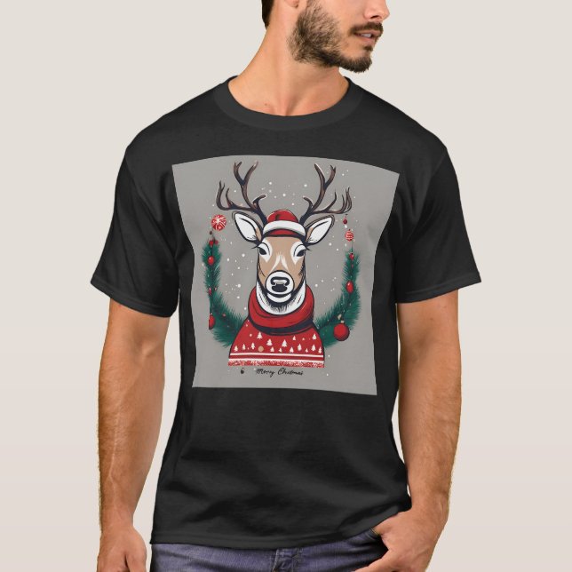 Reindeer Christmas T-Shirt (Vorderseite)