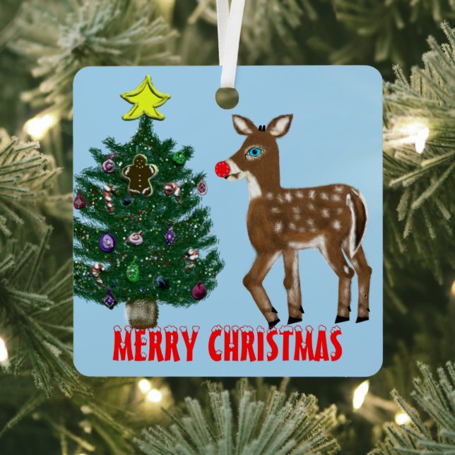 Reindeer Christmas Tree Ornament Aus Metall (InSitu)