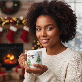 Reindeer Christmas Tree Pattern Kaffeetasse