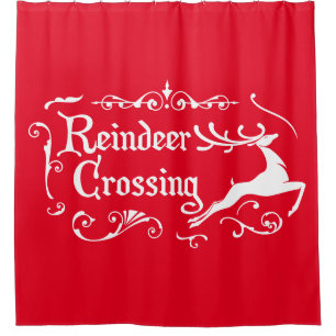 Reindeer Crossing Duschvorhang