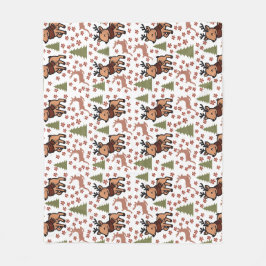 Reindeer cute floral mug fleecedecke