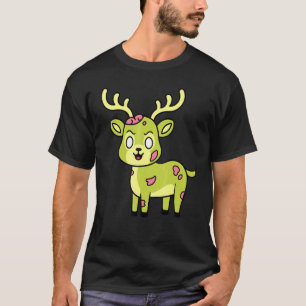 Reindeer Deer Zombie Halloween Süße Tier Graph T-Shirt