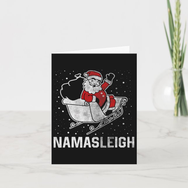 Reindeer des Weihnachtsmanns in Namasleigh Karte (Vorderseite)