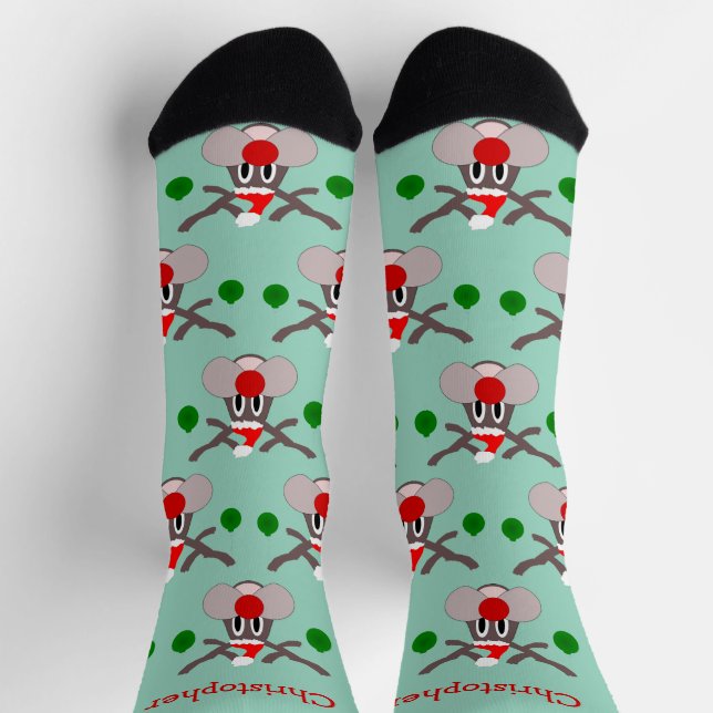 Reindeer Design Christmas Socken (Oben)