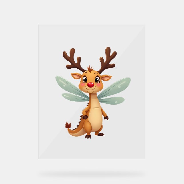 Reindeer Dragonfly Acrylschild (Vorderseite)