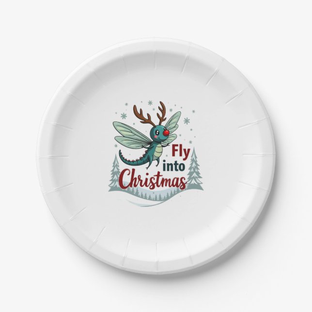 Reindeer Dragonfly Pappteller (Vorderseite)