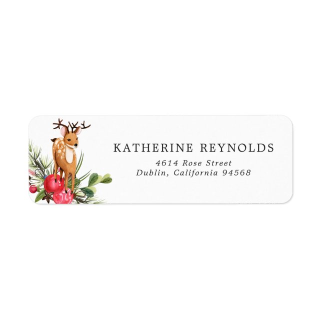 Reindeer | Étiquette d'adresse de retour pour bébé (Devant)
