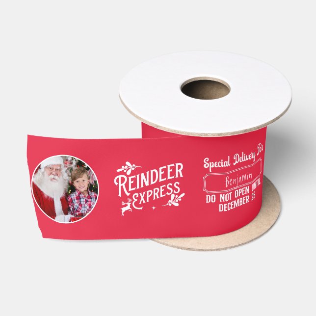 Reindeer Express von Weihnachts-Weihnachtsrot aus  Satinband (Spule)