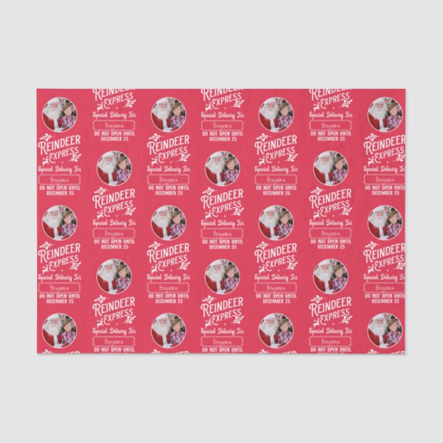 Reindeer Express von Weihnachts-Weihnachtsrot aus  Seidenpapier (Vorderseite)