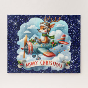 Reindeer Flying Airplane Puzzle