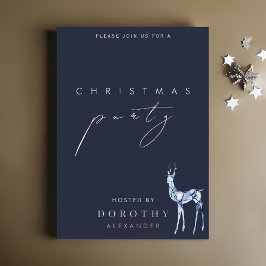 Reindeer Foil Christmas Party Einladung