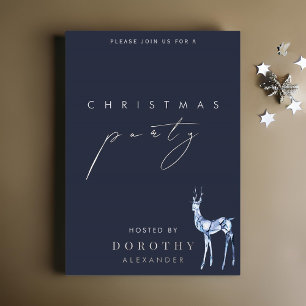 Reindeer Foil Noël Fête Invitation