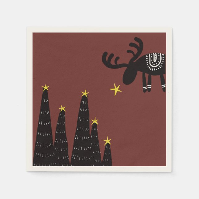Reindeer found the star serviette (Vorderseite)