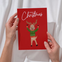 Reindeer Frohe Weihnachts-Fun-Karte