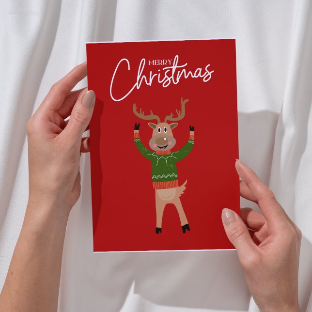 Reindeer Frohe Weihnachts-Fun-Karte Karte (Von Creator hochgeladen)