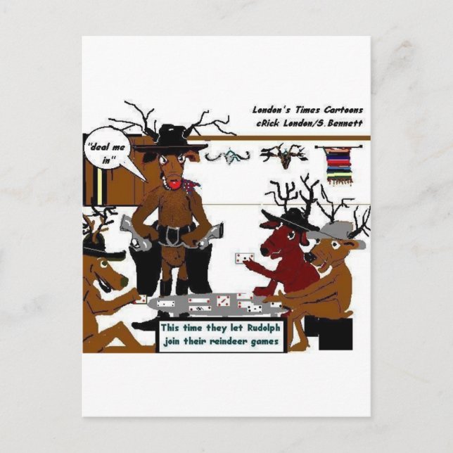 Reindeer Games Weihnachtsgeschenke & T-Shirts Feiertagspostkarte (Vorderseite)